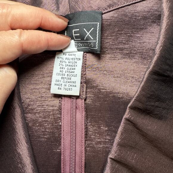 Alex Evenings Womens Large Purple Wrap Jacket Blazer Blouse With Bow Tie Accent - Picture 5 of 15